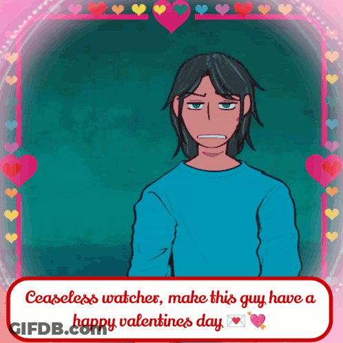 A Valentine 'S Day Greeting Card With A Man In A Blue Shirt GIF