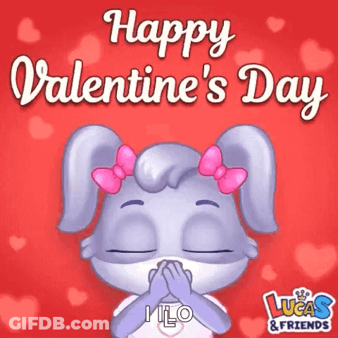 Valentine's Day Card With Rabbit Wearing Face Mask GIF