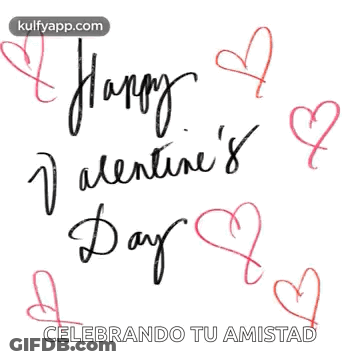 A Valentine 'S Day Greeting Card With Hearts And The Words Happy Valentine 'S Day GIF
