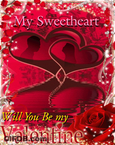 Valentine's Day Card With Hearts And Will You Be My Valentine GIF