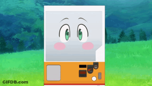A Vending Machine With A Face On It GIF