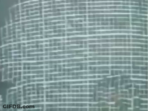 A Very Blurry Picture Of A Building With A Lot Of Lines GIF