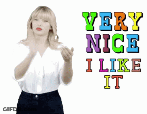A Very Nice I Like It Sticker With A Woman Clapping Her Hands GIF