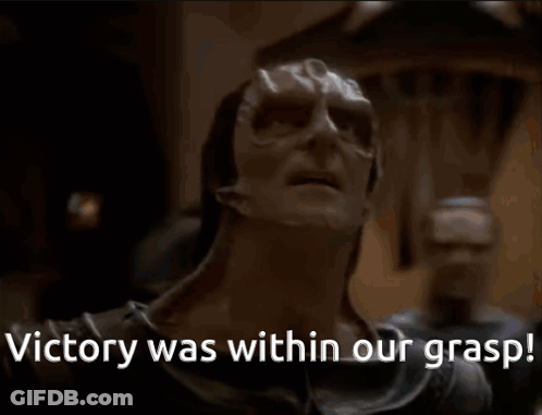A Victory Was Within Our Grasp Is Written On A Screen GIF