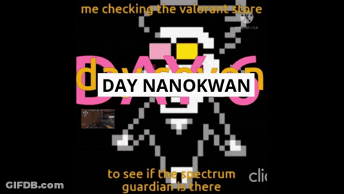 A Video Game Advertisement For Day Nanokwan With A Pixelated Character GIF