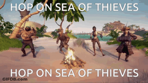 A Video Game Advertisement That Says Hop On Sea Of Thieves Hop On Sea Of Thieves GIF