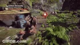 A Video Game Called Anthem Movesets Is Being Played On A Console GIF