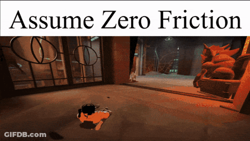 A Video Game Called Assume Zero Friction Is Being Played On A Computer GIF