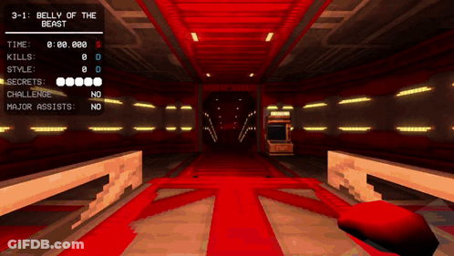A Video Game Called Belly Of The Beast Has A Red Carpet GIF