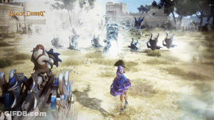 A Video Game Called Black Desert Is Being Played On A Screen GIF
