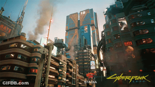 A Video Game Called Cyberpunk Is Being Played GIF