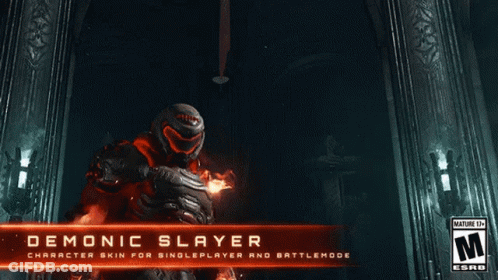 A Video Game Called Demonic Slayer Has A Character Skin For Singleplayer And Battlemode GIF