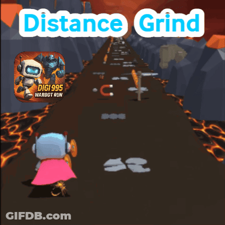 A Video Game Called Distance Grind With A Robot Running GIF