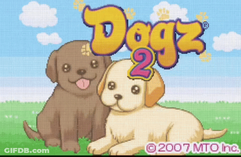 A Video Game Called Dogz 2 Shows Two Puppies GIF
