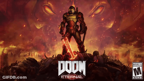 A Video Game Called Doom Eternal Has A Rating Of M GIF