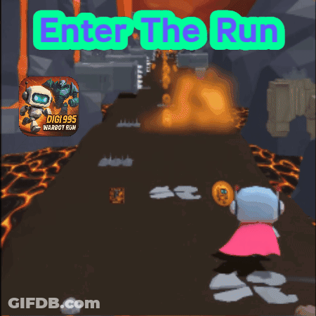 A Video Game Called Enter The Run With A Robot On The Screen GIF