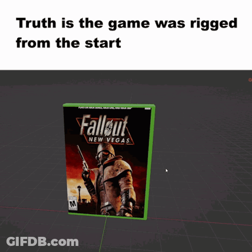 A Video Game Called Fallout New Vegas Is Being Displayed On A Computer Screen GIF