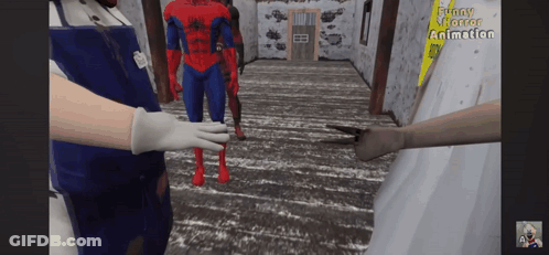 A Video Game Called Funny Horror Animation Shows A Spider Man GIF