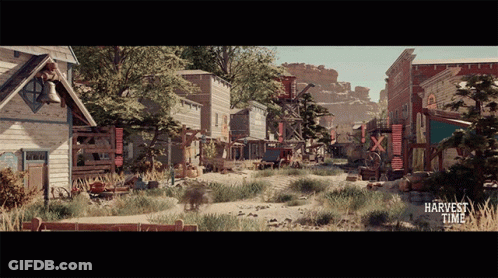 A Video Game Called Harvest Time Is Being Played On A Computer GIF