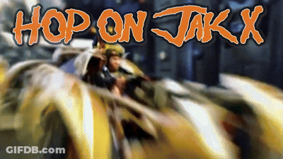 A Video Game Called Hop On Jak X With A Blurry Picture GIF