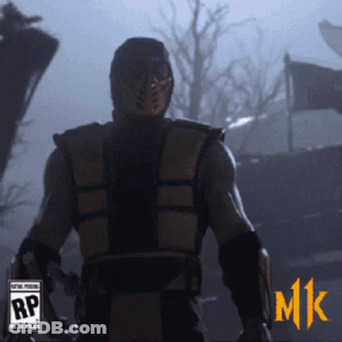 A Video Game Called Mortal Kombat 11 Has A Scorpion Character On The Cover GIF