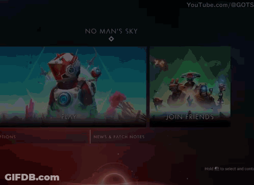 A Video Game Called No Man 'S Sky Has A Play Button GIF