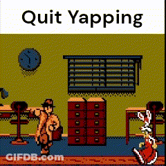 A Video Game Called Quit Yapping With A Rabbit On The Floor GIF