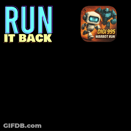 A Video Game Called Run It Back With A Robot GIF