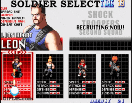 A Video Game Called Soldier Select Time 19 Shows A Man Named Leon GIF