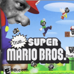 A Video Game Called Super Mario Bros With A Man In A Red Hat On The Cover GIF
