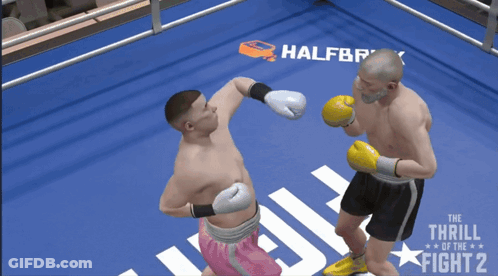 A Video Game Called The Thrill Of The Fight 2 Shows Two Men Boxing GIF