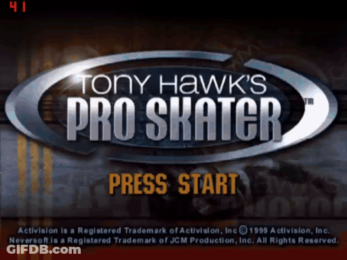 A Video Game Called Tony Hawk 'S Pro Skater Is Being Played On A Computer GIF