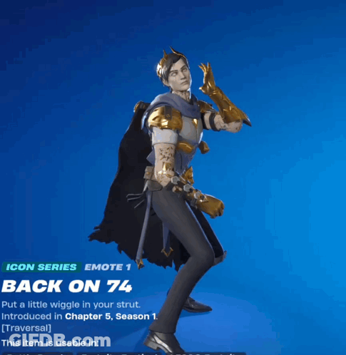 A Video Game Character Called Back On 74 Has A Blue Background GIF