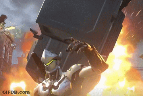 A Video Game Character Has A Box On His Back With The Letters Rc On It GIF