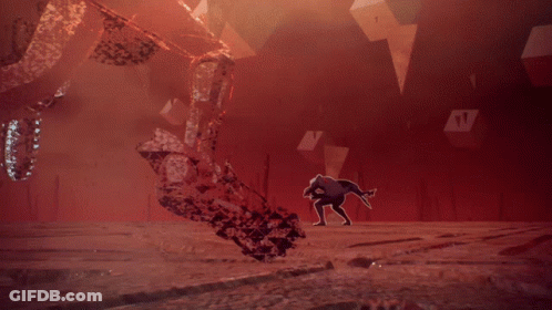 A Video Game Character Is Being Attacked By A Monster GIF