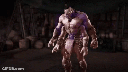 A Video Game Character Is Being Attacked By Another Character In A Dark Room . GIF