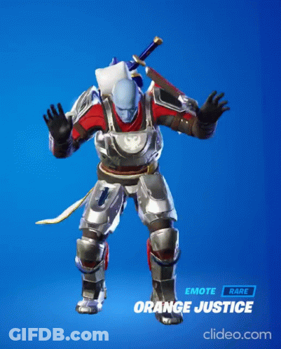 A Video Game Character Is Called Orange Justice GIF
