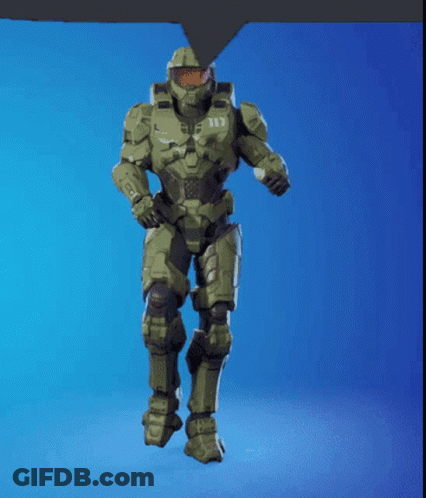 A Video Game Character Is Dancing With A Blue Background GIF