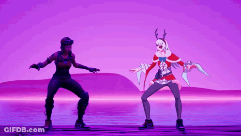 A Video Game Character Is Dancing With Another Character GIF