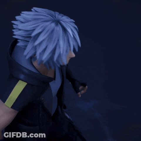 A Video Game Character Is Holding A Large Sword In The Water GIF