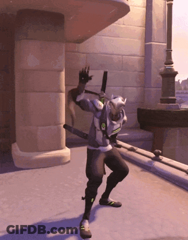A Video Game Character Is Holding A Sword In His Hand GIF