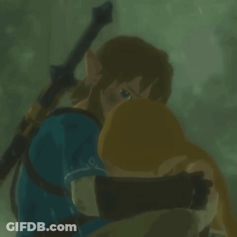 A Video Game Character Is Hugging Another Character In A Video Game . GIF