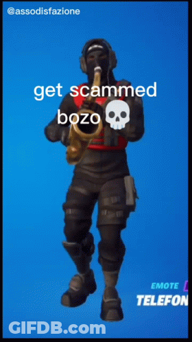 A Video Game Character Is Playing A Saxophone With A Skull On His Chest GIF