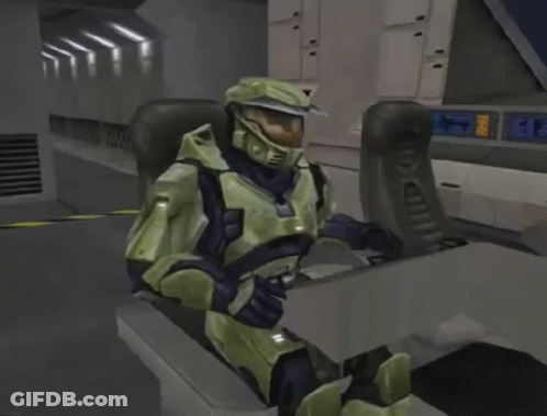 A Video Game Character Is Sitting In A Chair With A Display That Says ' 00 ' GIF