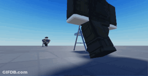 A Video Game Character Is Sitting In A Chair With A Ladder In The Background GIF