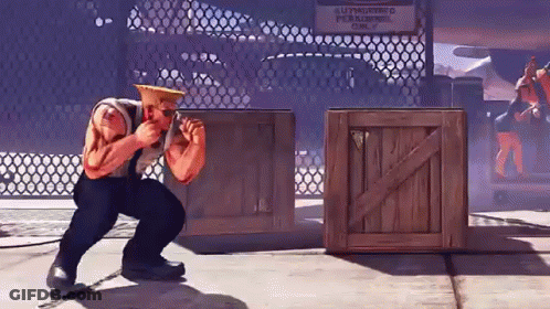 A Video Game Character Is Squatting Down In Front Of A Sign That Says ' Supported Personnel Only ' On It GIF