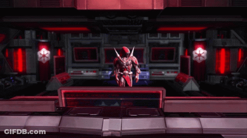 A Video Game Character Is Standing In A Room With A Sign That Says ' I Am A Warrior ' On It GIF