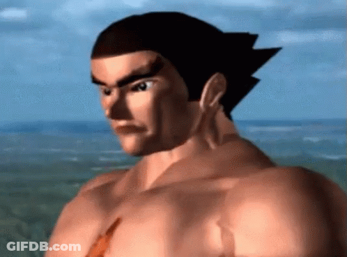 A Video Game Character Is Standing In Front Of The Ocean . GIF