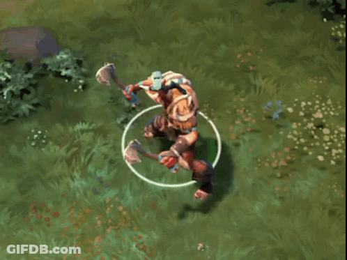 A Video Game Character Is Standing In The Grass With A Circle Around Him GIF
