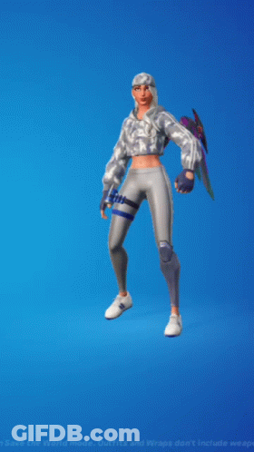 A Video Game Character Is Standing On A Blue Screen GIF